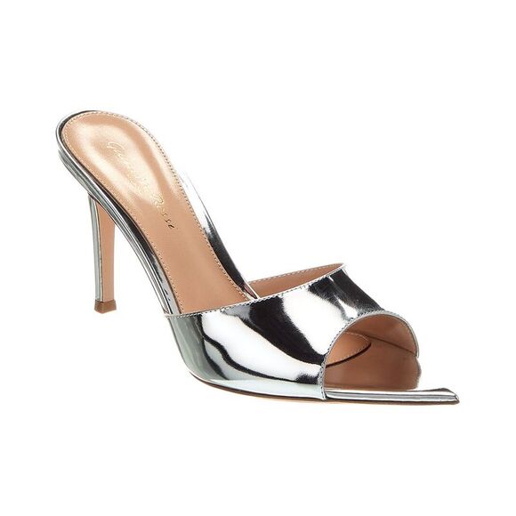 Gianvito Rossi Elle 85 Leather Sandal, Silver